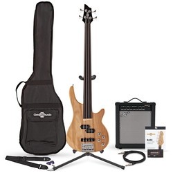 Электро и бас гитары Gear4music Chicago Fretless Bass Guitar 35W Amp Pack