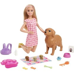 Куклы Barbie Doll And And Newborn Pups Playset With Dog HCK75