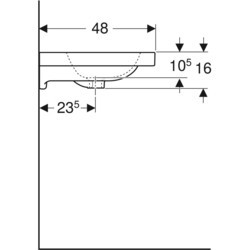 Умывальники Geberit iCon Light 75 501.835.00.3