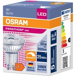 Лампочки Osram PARATHOM PAR16 4.5W 3000K GU10