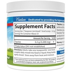 Аминокислоты Carlson Labs Taurine Powder 100 g