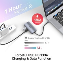 Картридеры и USB-хабы Unitek uHUB P5 Trio 5-in-1 USB-C Hub with MST Triple Monitor and 100W Power Delivery