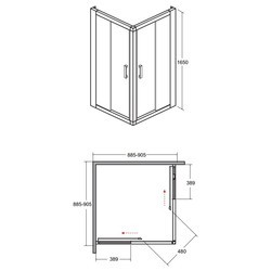 Душевые кабины Besco Modern 80x80 MK-80-165-C