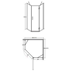 Душевые кабины Besco Viva 90x90 V5L-90-195-C