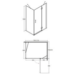 Душевые кабины Besco Viva 120x80 VPL-128-195C