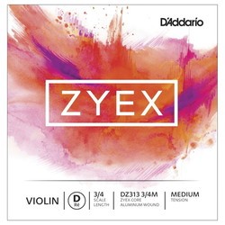Струны DAddario ZYEX Single Violin D String 3/4 Medium
