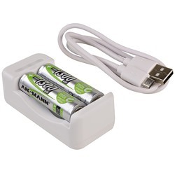 Зарядки аккумуляторных батареек Ansmann Basic II + 2xAA 1300 mAh