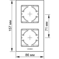 Рамки для розеток и выключателей Videx VF-BNFRA2V-CP