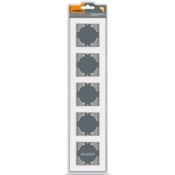 Рамки для розеток и выключателей Videx VF-BNFRG5H-W