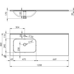 Умывальники Elita Skappa 120 L 145955