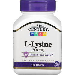 Аминокислоты 21st Century L-Lysine HCL 600 mg 90 tab