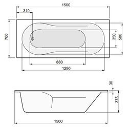 Ванны PoolSpa Lena 150x70 PWP1810ZD000000