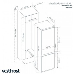 Встраиваемые холодильники Vestfrost VR-BB27612H1S