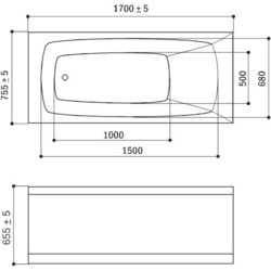 Ванны Rialto Lido gidro 170x75