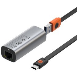 Картридеры и USB-хабы BASEUS Steel Cannon Series USB A &amp; Type-C Bidirectional Gigabit LAN Adapter