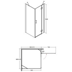 Душевые кабины Besco Viva 80x80 VKL-80-195-C