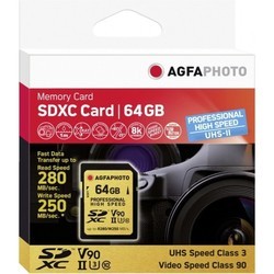 Карты памяти Agfa Professional High Speed SDXC U3 V90 64Gb