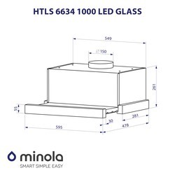 Вытяжки Minola HTLS 6634 BLF 1000 LED GLASS