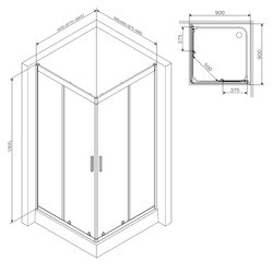 Душевые кабины AM-PM Gem Square Slide 90 W90UG-403-090MT