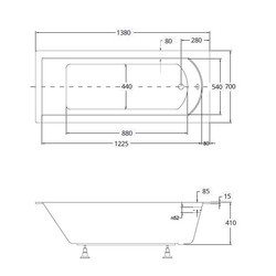 Ванны Besco Shea Slim 180x80 WAS-180-SL