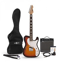 Электро и бас гитары Gear4music Knoxville Semi-Hollow Electric Guitar Amp Pack