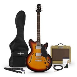 Электро и бас гитары Gear4music San Francisco Semi Acoustic Guitar SubZero V35RG Amp Pack