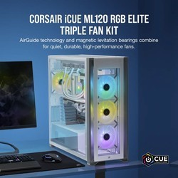 Системы охлаждения Corsair iCUE ML120 RGB ELITE Premium Triple Fan Kit White