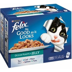 Корм для кошек Felix As Good As It Looks Ocean Feast Selection in Jelly 12 pcs