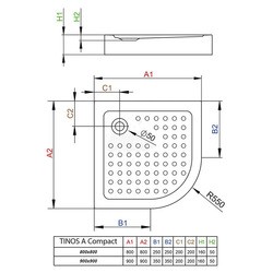 Душевые поддоны Radaway Tinos A Compact S4TIA8080-08