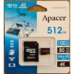 Карты памяти Apacer microSDXC UHS-I U3 V30 A2 64Gb