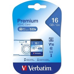 Карты памяти Verbatim Premium SDHC UHS-I V10 U1 Class 10 8Gb