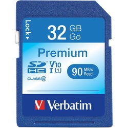 Карты памяти Verbatim Premium SDHC UHS-I V10 U1 Class 10 32Gb