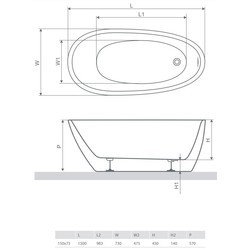 Ванны Radaway Carolina 150x73 WA1-53-150x073U