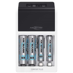 Зарядки аккумуляторных батареек Ansmann Comfort Plus + 4xAA 2850 mAh