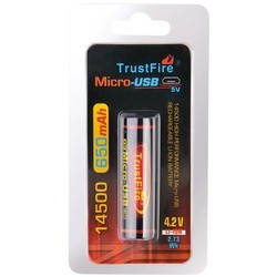 Аккумуляторы и батарейки TrustFire 1x14500 650 mAh micro USB