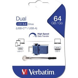 USB-флешки Verbatim Store n Go Dual USB-C 64Gb