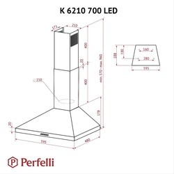 Вытяжки Perfelli K 6210 BL 700 LED