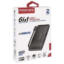 Картридеры и USB-хабы Promate MediaHub-C6