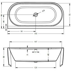 Ванны RIHO Desire Back2Wall 180x84 BD07