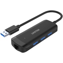 Картридеры и USB-хабы Unitek uHUB Q4+ 4-in-1 Powered USB 3.0 Ethernet Hub