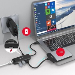 Картридеры и USB-хабы Unitek uHUB Q4+ 4-in-1 Powered USB 3.0 Ethernet Hub