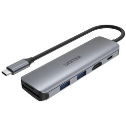 Картридеры и USB-хабы Unitek uHUB P5+ 6-in-1 USB-C Hub with HDMI, 100W Power Delivery and Dual Card Reader