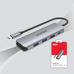 Картридеры и USB-хабы Unitek uHUB P5+ 6-in-1 USB-C Hub with HDMI, 100W Power Delivery and Dual Card Reader