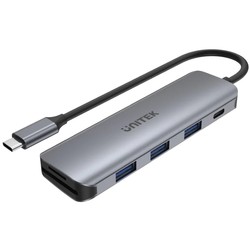 Картридеры и USB-хабы Unitek uHUB P5+ 6-in-1 USB-C Hub with 100W Power Delivery and Dual Card Reader