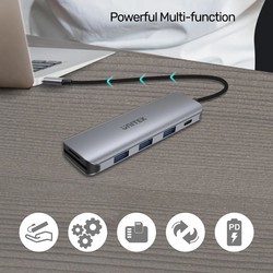 Картридеры и USB-хабы Unitek uHUB P5+ 6-in-1 USB-C Hub with 100W Power Delivery and Dual Card Reader