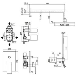 Душевые системы Paffoni Level KITLES015CR (черный)