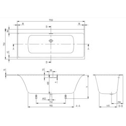 Ванны Villeroy &amp; Boch Subway 3.0 170x75 UBQ170SBW2DV-01