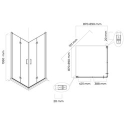 Душевые кабины Oltens Byske 90x90 20002100