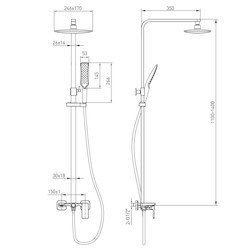 Душевые системы Volle Sistema P 1584.090201 (черный)