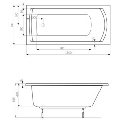 Ванны Roca Linea 150x70 A24T016000